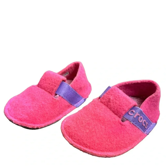 Crocs Kids Classic Slipper Comfortable Slip On Fuzzy Slippers  Candy Pink c5 - Picture 11 of 13